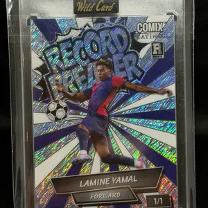 Lamine Yamal Record Breaker Raw Sports Single Card - Platinum 1/1, Wild Card 1/1 SSP