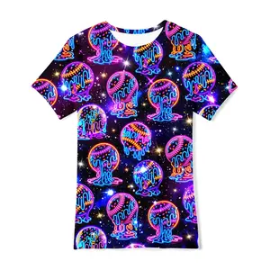 Unisex Neon Dripping Baseball Starry Cosmic T-Shirt - Vibrant Glow Style for Game Days, Sports Parties, Concerts & Casual Wear | Ideal for Baseball Enthusiasts & Trendy Adults
