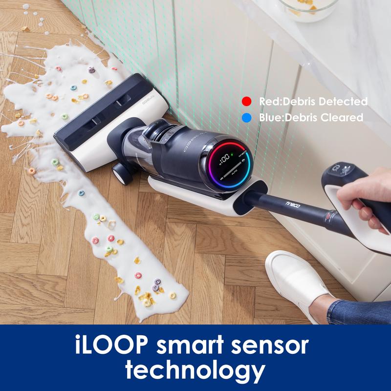 Tineco FLOOR ONE S5 Smart Cordless Wet-Dry Vacuum Cleaner and Mop for Hard Floors, Digital Display, Long Run Time, Great for Sticky Messes and Pet Hair, Space-Saving Design