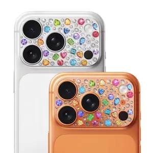 Colorful Diamond HD Camera Lens Protector For iPhone 17Pro 17ProMax Custom Tempered Glass Back Camera Lens Cover For iPhone 17Pro 17ProMax