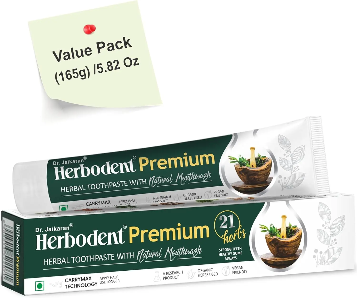 Herbodent Premium  - 21 Herbs for Strong Teeth & Healthy Gu - No Paraben, No Fluoride 5.8oz   oral health management Daily Herbal Mouthwash Toothpaste probiotic  toothpaste