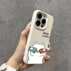 Cartoon Cat Camera All Inclusive Cute Cat Creative Fun Women'S Leather Pattern Anti Drop Phone Case Suitable for iphone16/ 16pro/ 16promax/ 16plus/ 16/ 15/ 15plus/ 15pro/ 15promax/ 14/ 14pro/ 14promax/ 14plus/ 13/ 13pro/ 13promax/ 12/ 12pro/ 12promax/ 11/