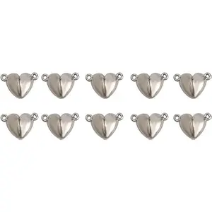 10 count Friendship Heart Charm Necklaces,Metal Love Buckle Pendant Heart Shape Necklace Clasp Closures Bracelet Extender  Clasps