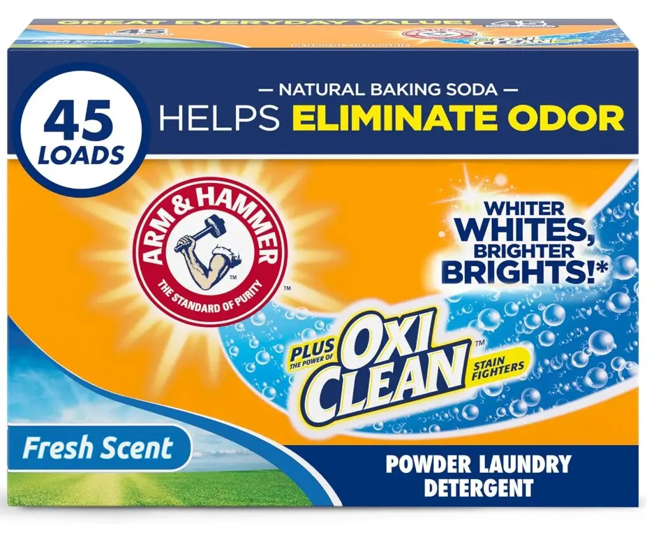 Arm & Hammer Plus OxiClean Powder Laundry Detergent, Fresh Scent, 45 Loads, 3.48 Pound (Pack of 1) - Package May Vary