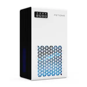 Fetions Portable Dehumidifier, 95oz Water Tank, High-Efficiency with 7 Customizable Colors, Drain Hose Included, Ideal for Bathroom, Bedroom, Kitchen, and Basement, White