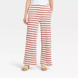 Women's Casual Textured Pull-On Pants - A New Day