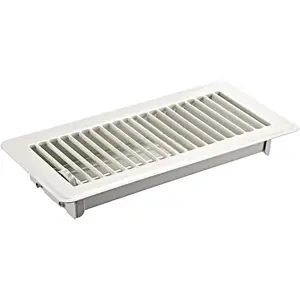 Floor Register 4x10 Inch (Duct Opening), Air Vent Cover for Wall or Floor, Heavy Duty Steel HVAC Register Cover, Instead of Register Booster Fan for Home (White)
