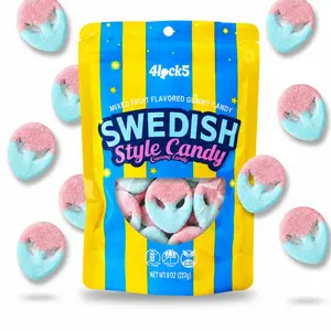 Swedish Style Gummy Candy 0.5 lb – Bubble Gum Flavor Alien Shaped Scandinavian Gummies, Sweet & Sour Chewy Candy in Sealed Bag for Home, Office, Outdoor Snacks & Candy Gifts