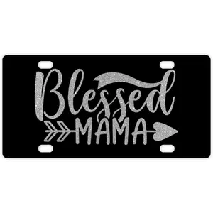 Blessed Mama License Plate, Animal Lover Front License Plate, Car Tag, Novelty Plate, Vanity Aluminum License Plate 6 x 12 Inch