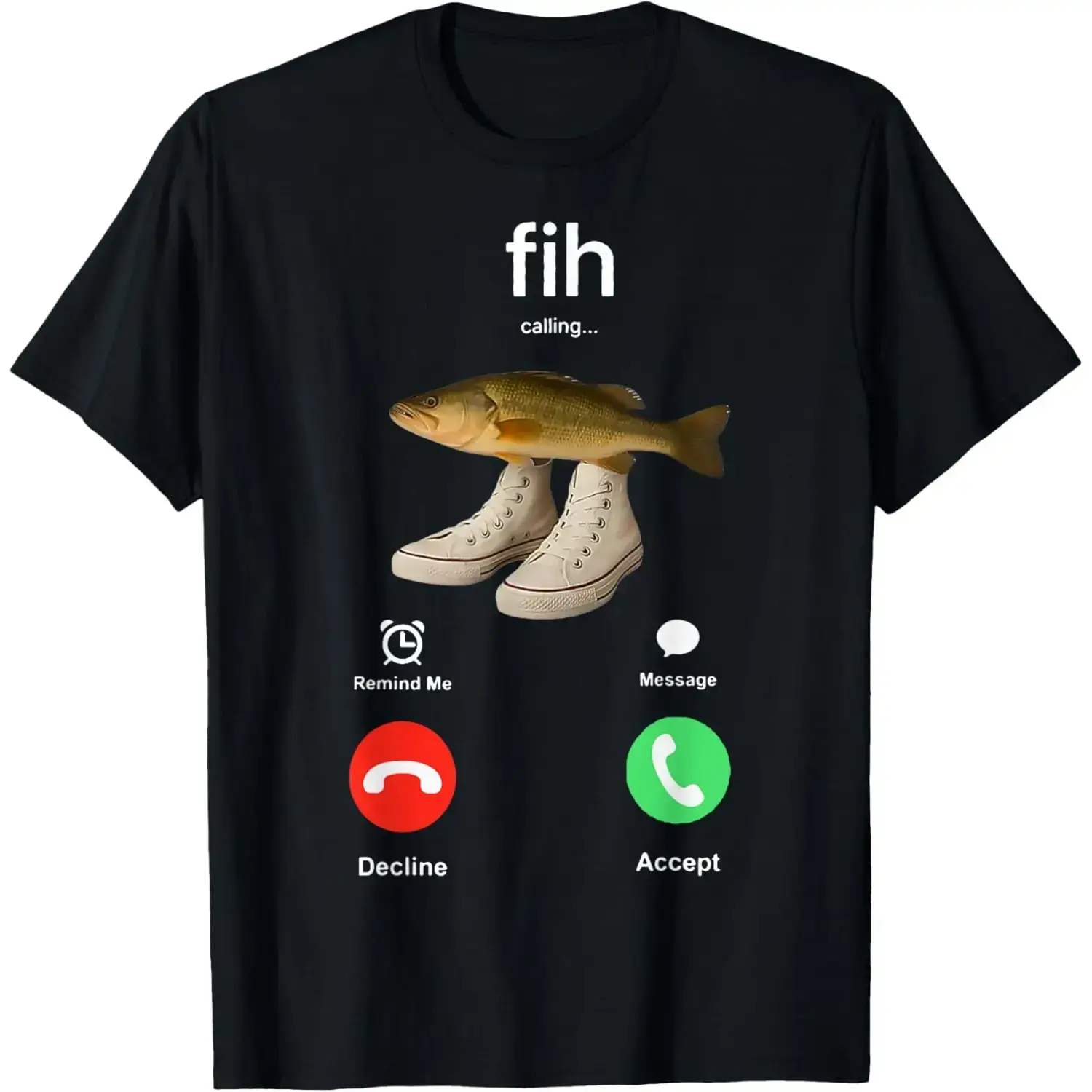 Men's Stylish Fish Graphic Tshirt, Soft Cotton Knit Crewneck Top, Short Sleeve Casual Streetwear Garment