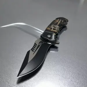 Stainless Steel High-Hardness Multi-Function Folding Knife with Skeleton Ghost Head Pattern, Portable Rope Knife and Glass Breaking Function, Unique Design, Perfect for Camping, Fishing, and Outdoor Exploration, Christmas and Halloween Gift