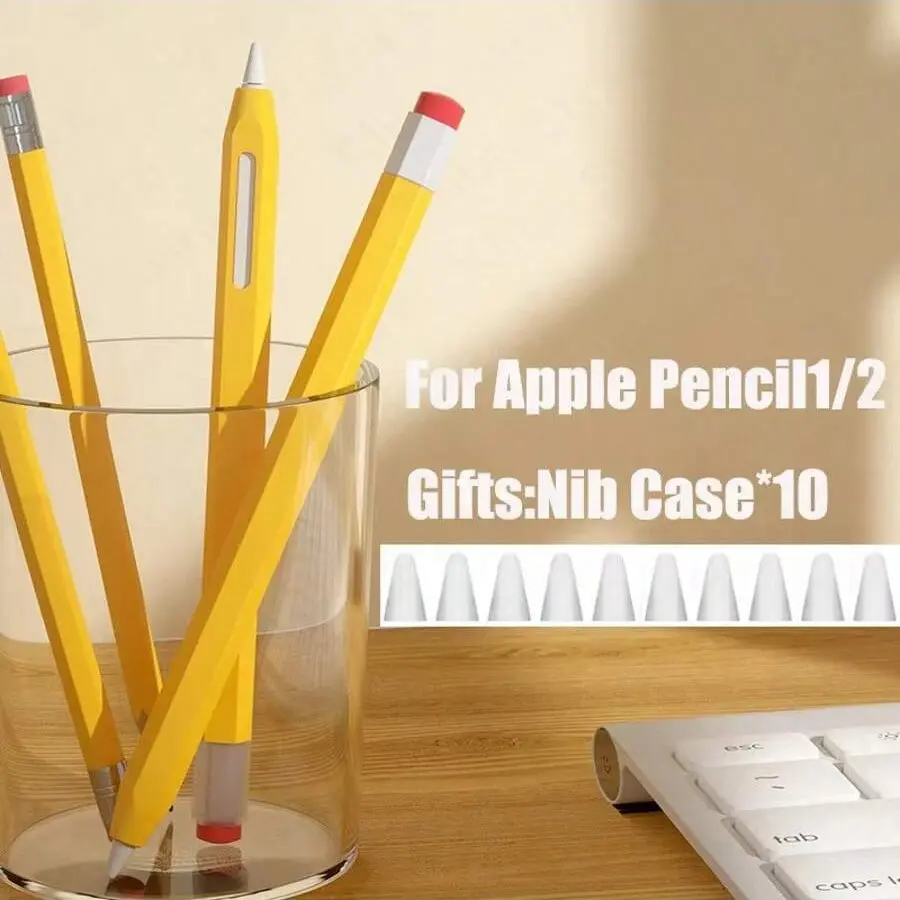 Silicone Pencil Case for Apple Pencil 2nd 1st, Handheld Tablet Touch Stylus Pouch, Portable Protective Cover, Protection, Durable and Lightweight Design, Accessories