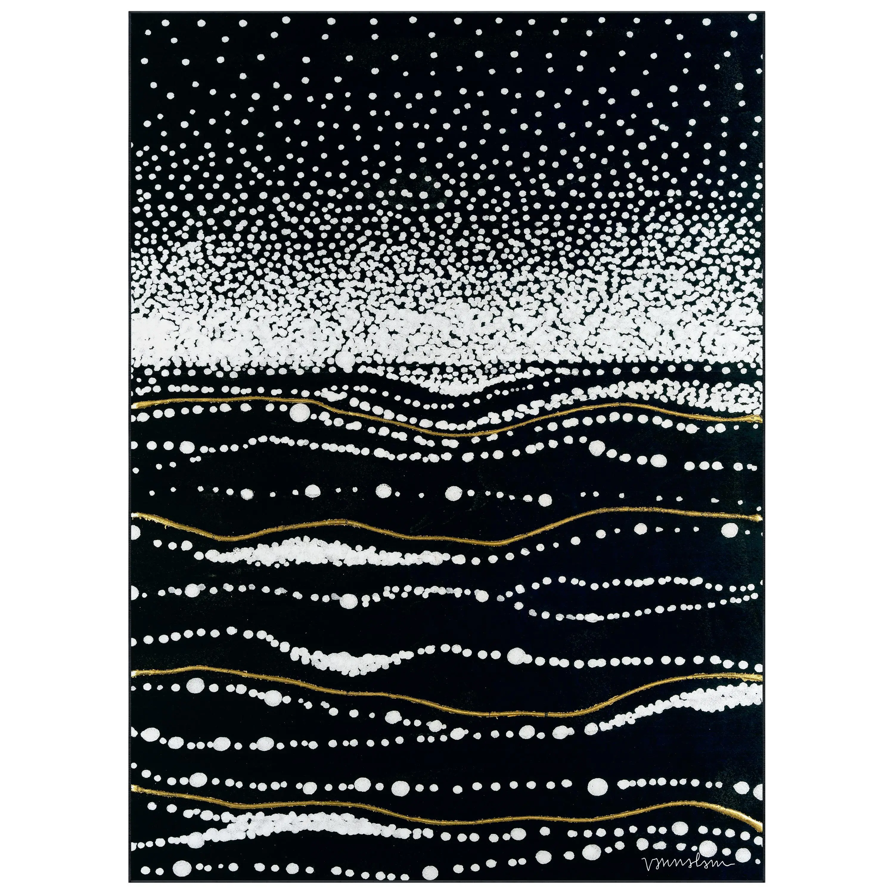 Infinity Sands II Washable Black Art Area Rug, Power-loomed, Heavenly Softness with Non-Slipping Backing
