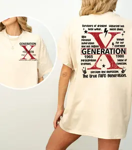 Customize Gen X Member Years Shirt New Version Raised on Hose Water and Neglect Shirt Generation X T Shirt Cotton Top