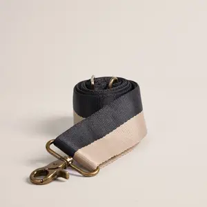 Adjustable Crossbody Strap - Khaki & Black Stripe