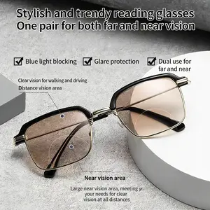 Intelligent Zoom Progressive Lenses Reading Glasses for Men & Women High-Definition Eye Protection Blue Light Filter Silicone Nose Pads Ergonomic Design