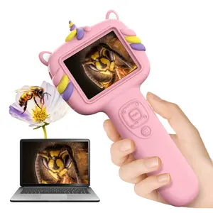 Portable Kids Microscope 2.4" Mini Handheld Digital Microscope for Kids - Educational Science Kit Toys for Christmas Birthday Gifts Toys for 3- 13 Year Old，  Perfect Gift for Christmas, Birthday,  toddler gift