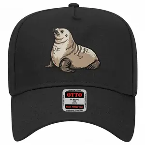 Sea Lion Printed Snapback Hat, Cute Coastal Animal Baseball Cap with Vintage Style Design for Beach Lovers and Everyday Casual Wear