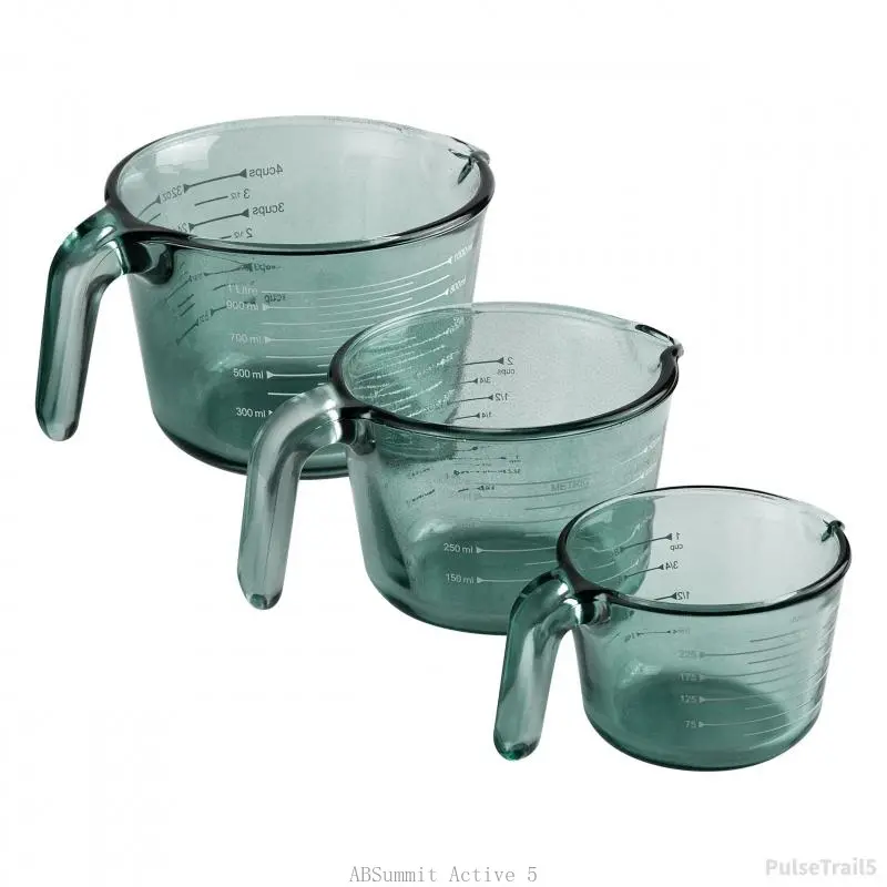 Glass Measuring Cups - Ideal for Cooking and Baking, GreenPulseTrail5ABSummit Active