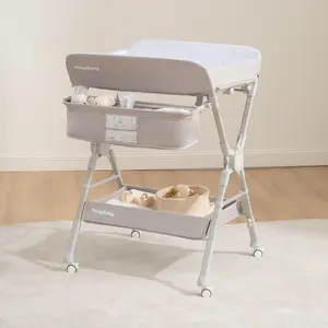 Maydolly Baby Changing Table Portable Folding Changing Table with Wheels Waterproof and Adjustable Height for Easy Diaper Changes