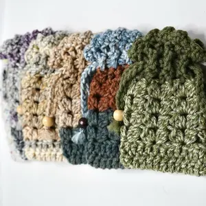 Handmade Crochet Drawstring Bag