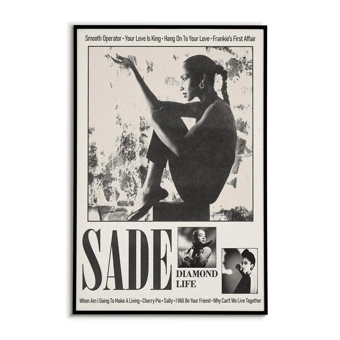 Sade - Diamond Life Poster Vintage Music Wall Art (No Frame)