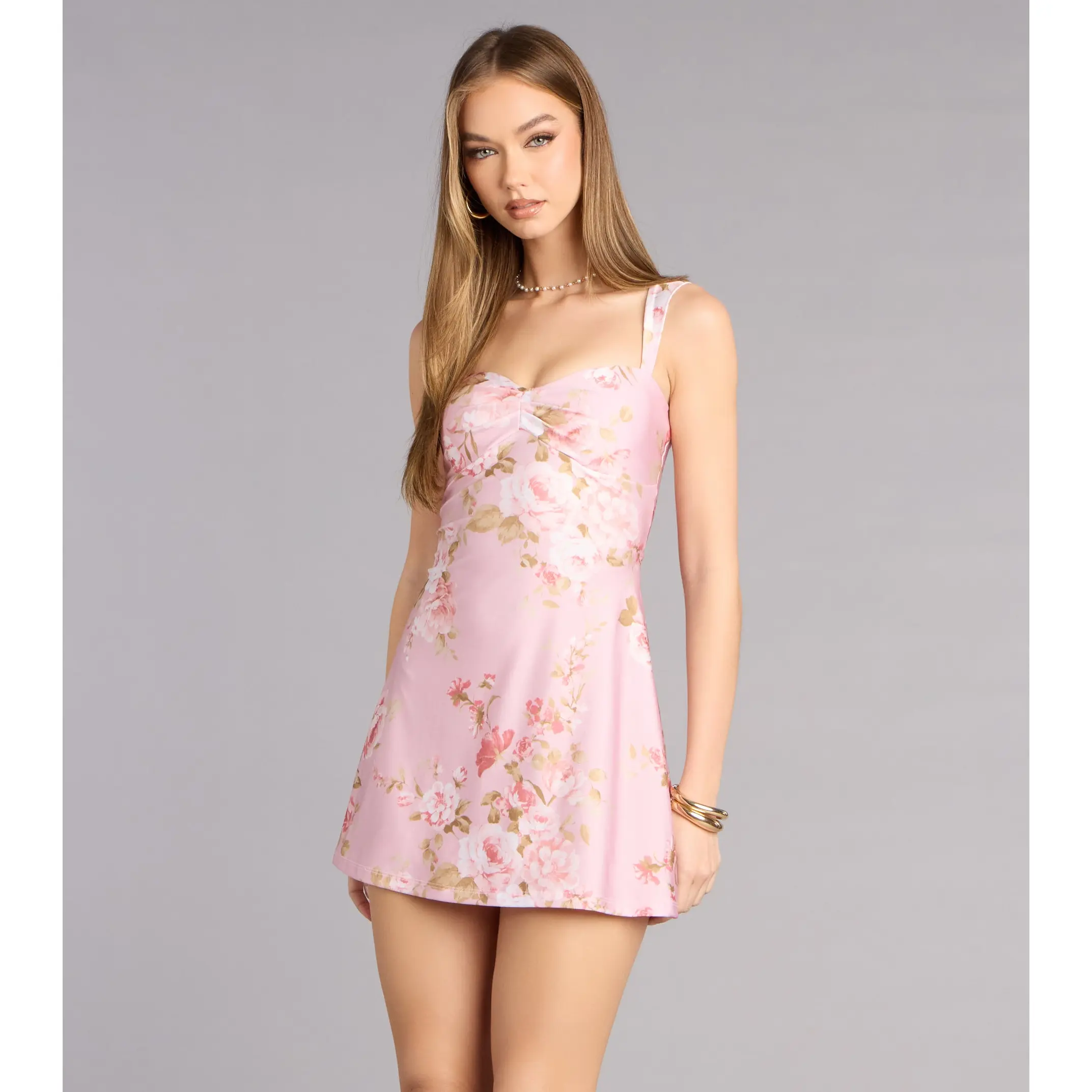 Effortlessly Flirty Floral A-Line Mini Dress - TikTok Shop Effortlessly Flirty Floral A-Line Mini Dress - TikTok Shop