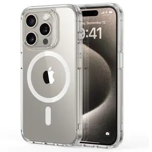 For iPhone 15 Case, Compatible with MagSafe, Military-Grade Protection, Yellowing Resistant, Scratch-Resistant Back, Magnetic Phone Case for iPhone 15, Classic Series, Clear Acrylic Wireless