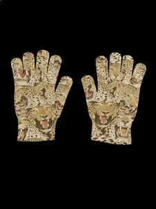 Gothic Punk Leopard Print Gloves, Vintage Y2K Girl Pattern, Slim-Fitting Street Style, All Seasons, Emo Fashion Accessories