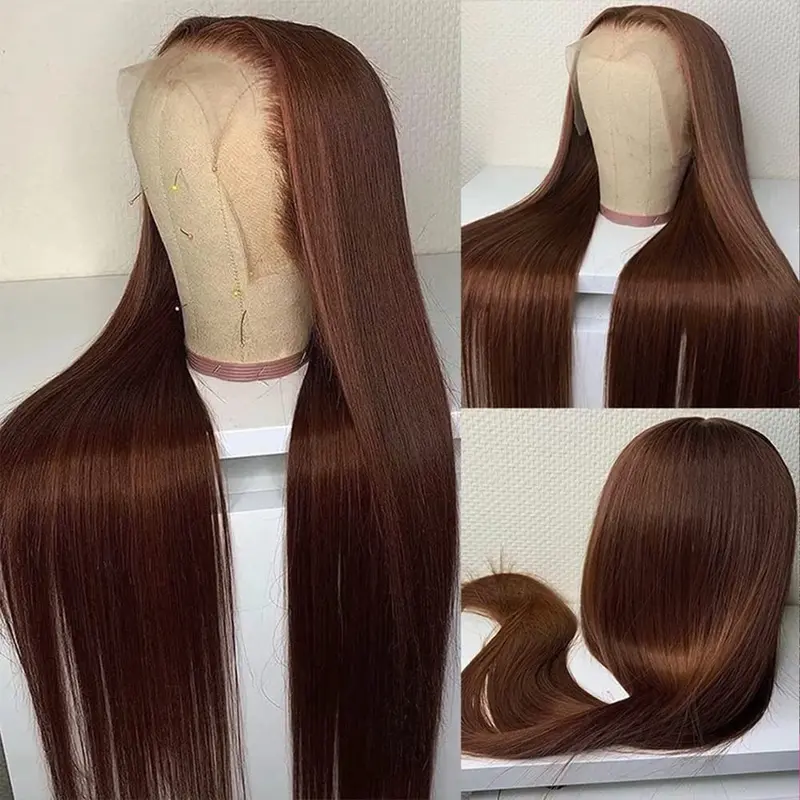 Bling Hair Chocolate Brown 13X6 13x4 Straight Lace Front Human Hair Wigs For Women PrePlucked With Baby Hair Brazilian Remy Hair #TikTokShopHolidayHaul