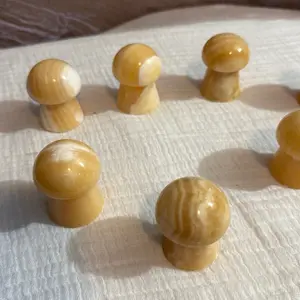 Orange Calcite Mushrooms