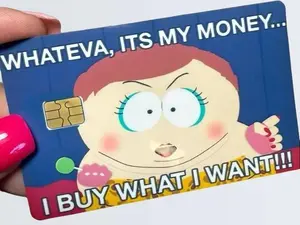 I Buy What I Want Credit / Debit Card Skin - Premium Quality Anime Art Design, Durable Material, Personalized Expression, Exclusive Collectible