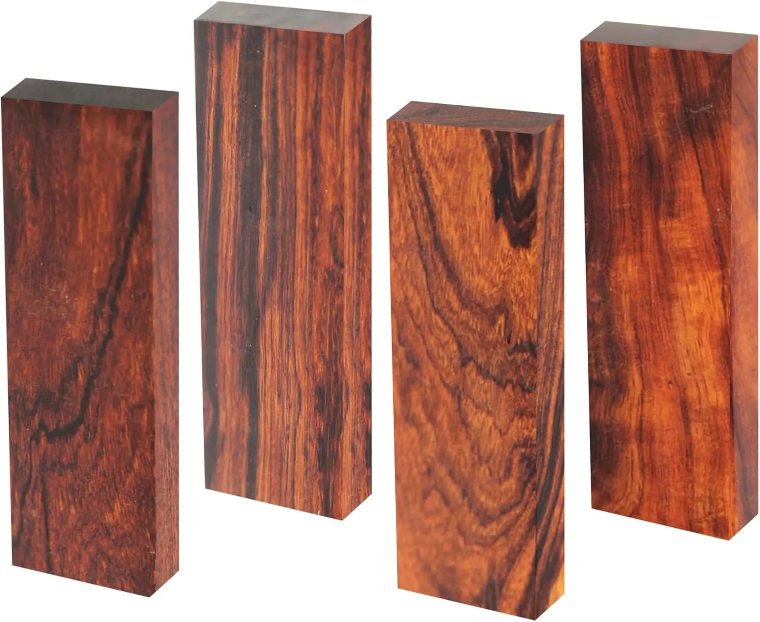 IECAP LLC 4 Pieces Desert Ironwood Knife Scales – Exotic Wood Handle Material for Knife Making – Natural Hardwood Scales for DIY Crafts & Custom Knives Handles