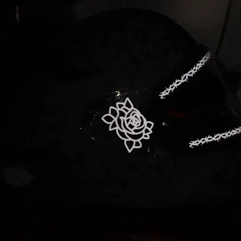 Reflective Thorns and Roses Visor Decal Kit