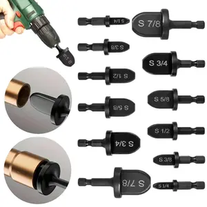 12Pcs HVAC Repair Kit, Air Conditioner Tube Expander Swaging Tool, Manual Pipe Swage Tool With Expander Boring Drill Bits for Soft Copper Tubing 1/4'' to 7/8''