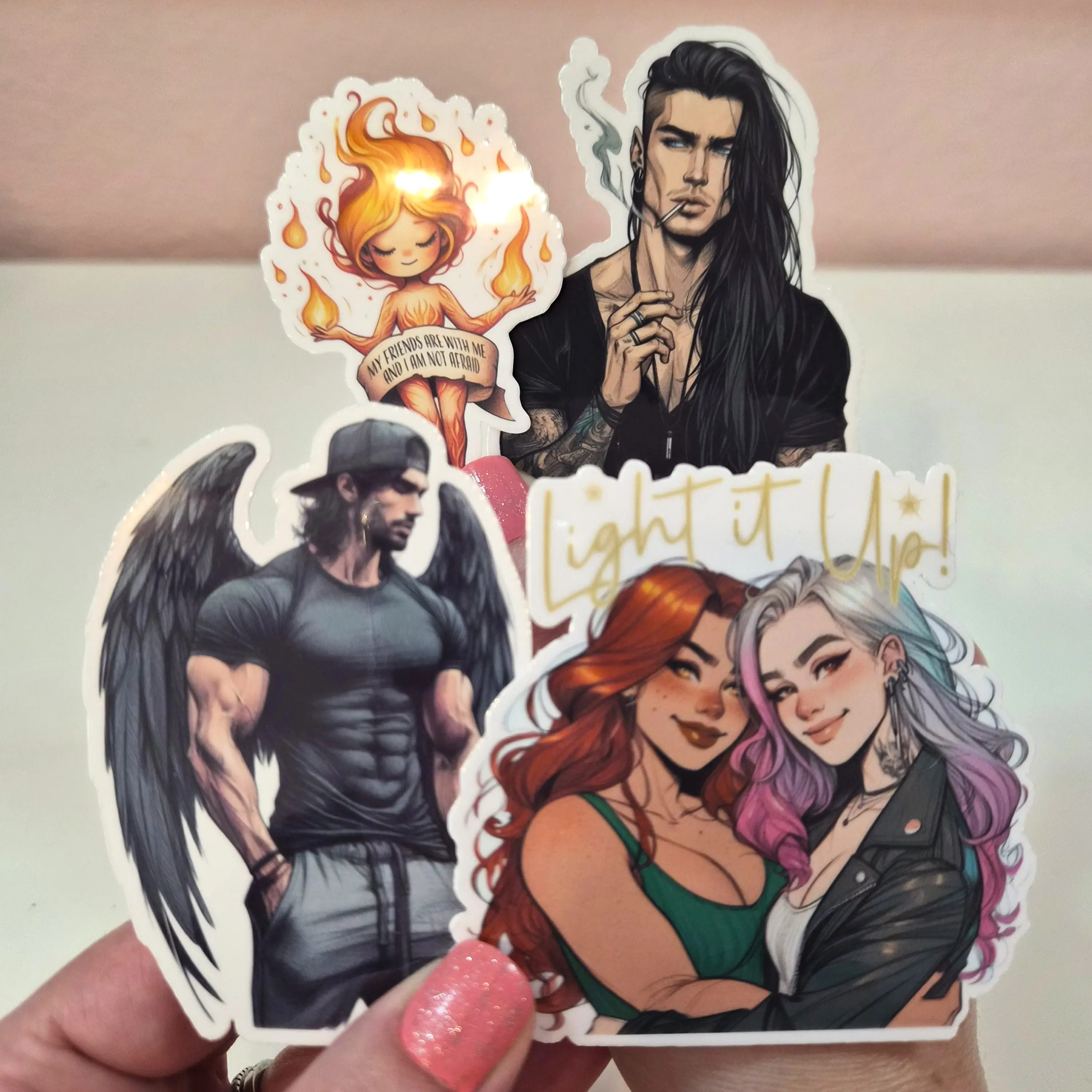 Starborn Book Stickers - Waterproof Glitter or Glossy Stickers 2.75" Size Customizable for Kindle Book or Tablet Sketch Drawing Sticker