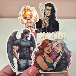 Starborn Book Stickers - Waterproof Glitter or Glossy Stickers 2.75" Size Customizable for Kindle Book or Tablet Sketch Drawing Sticker