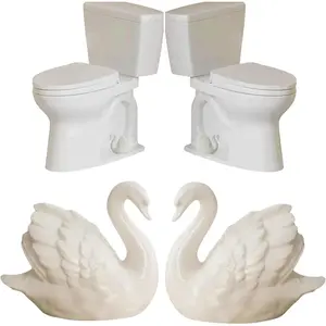 Floor Caps,Toilet Bolt Caps Decorative,Toilet Screw Cover Caps (White Swan)
