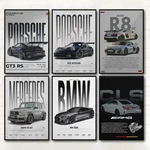 M4 AMG R8 GT3 RS CLS Car Wall Art Poster, Sports Car Poster, Perfect Gift for Car Lover, Home Garage Men Room Bedroom Game Room Decor