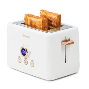 AMASTE 2 Slice Retro Bread Toaster with LED Digital Countdown Timer