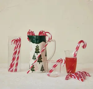 Plastic Candy Cane Drink Stirrers - Set of 10