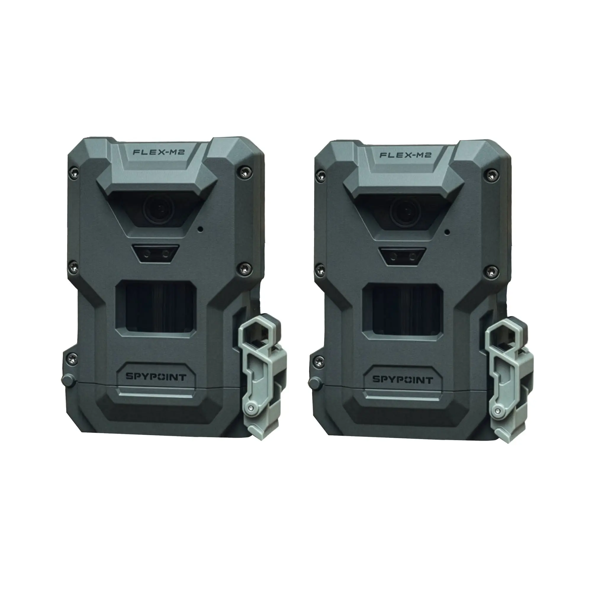 Spypoint FLEX-M2 Trail Camera 2-Pack Bundle, 32MP Resolution, 90ft Detection Range, 1080p Video, Dual Sim Compatibility, 12-Months Service Inclusivity (2 Flex-M2 Trail Cameras), Cross-Carrier Coverage, Customizable