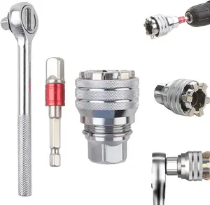Universal Electric Wrench Sleeve Converter Fits for Standard 3/8-3/4'' 10 to 19mm Super Socket Multifunctional Drive Wrench Tool Hand Tool Accessories
