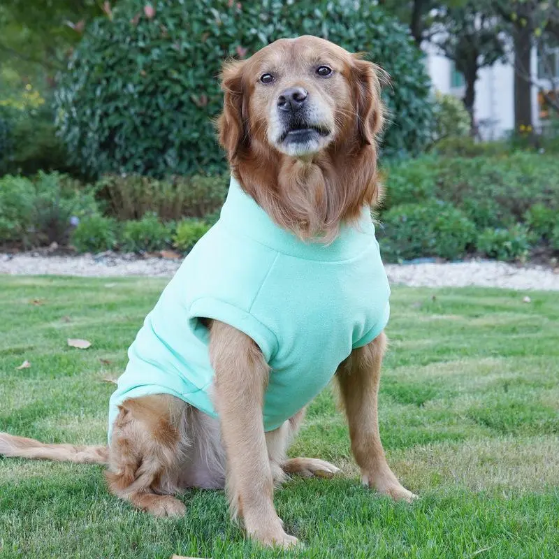 Large Dog Fleece Sweater - Winter 1-Piece Cold Protection Coat with Insulation, Universal Fit for Labrador, Golden Retriever Cross Border Pet Apparel with Pup Hoods