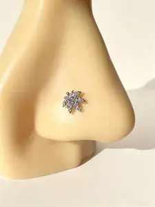 1 Piece Maple Leaf Super Shiny L-Type Nose Ring, Piercing Jewelry, Daily Accessory, Unisex, Casual Style, All Seasons