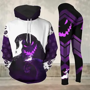 Oogie Boogie Combo Hoodie Legging Set, Nightmare Christmas Costume, Purple Tracksuit, Spooky Couple Outfit