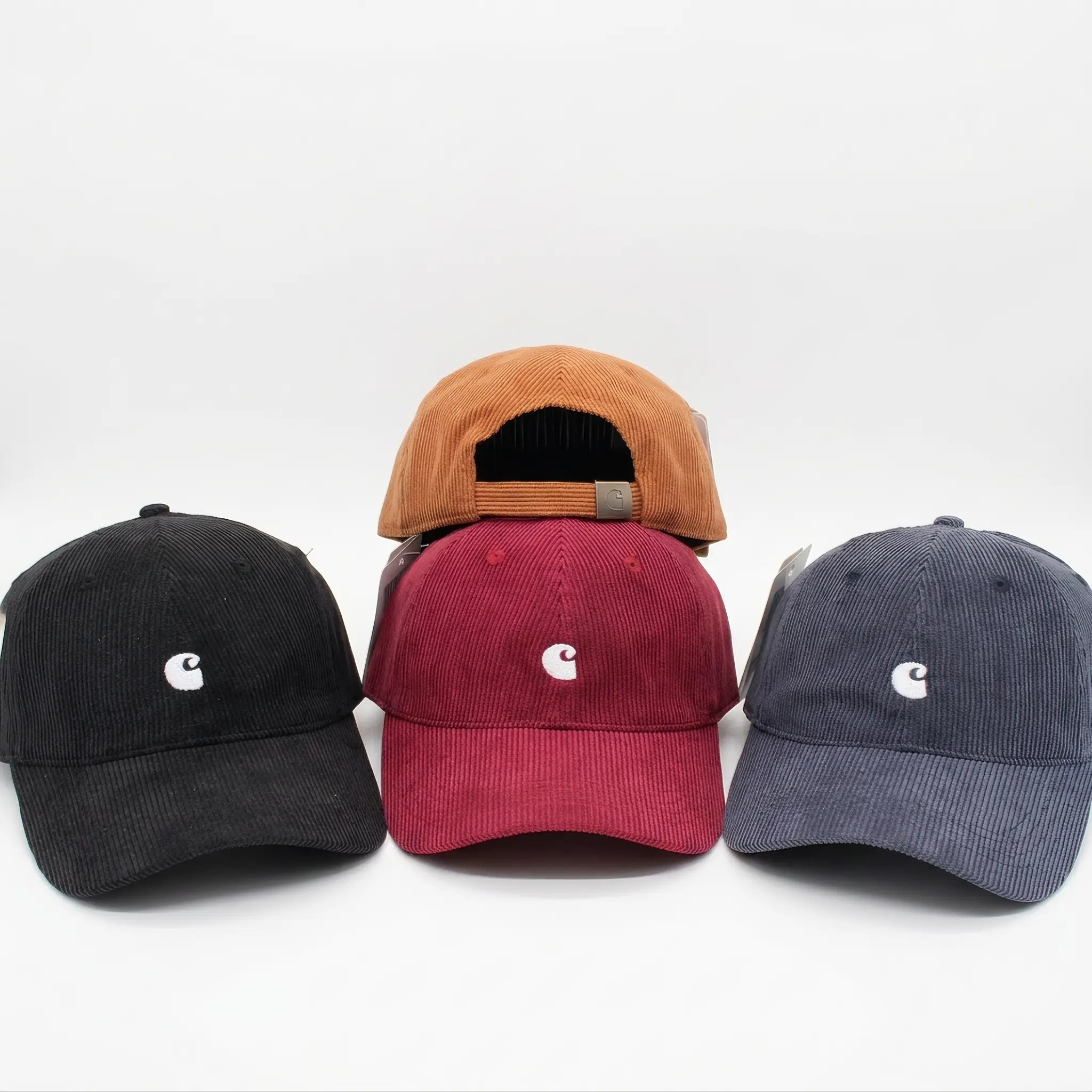 Carhartt Vintage Corduroy Baseball Cap, Unisex Workwear Hard-Brimmed Cap