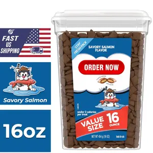 Temptations Cat Treats Classic Crunchy and Soft Cat Treats, Savory Salmon Flavor, 16 oz. Tub
