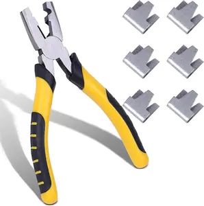 300 Pcs Wire Cage Clip and Hog Ring Pliers Kits Fencing Pliers Snap-Ring Pliers C Clip Pliers for Bird Dog Cat Chicken Rabbit Pigeon Pet Wire Cage Building Installation Tool