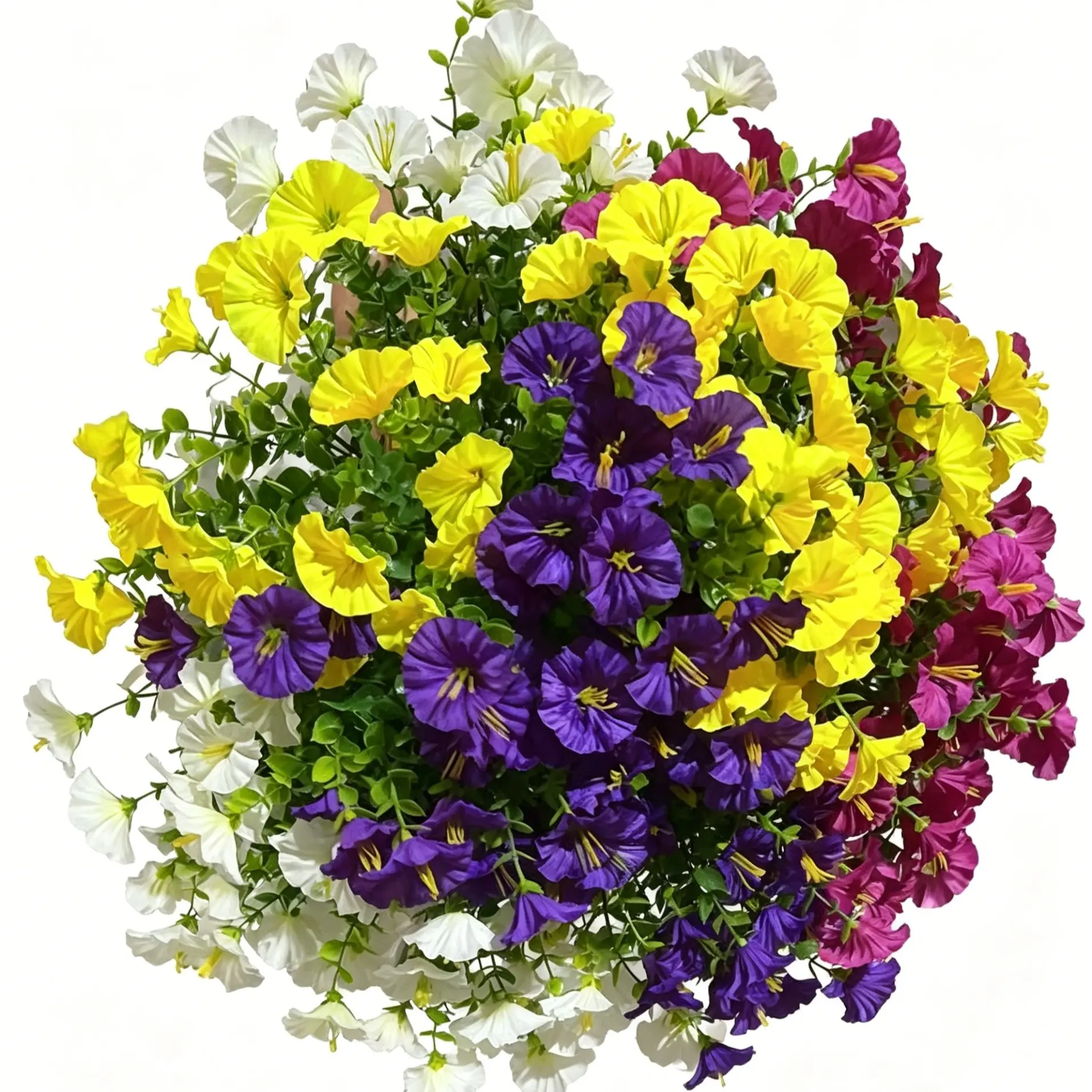 12 Piece Set Artificial Morning Glory Flowers, UV Resistant Non Fading Plastic, Outdoor Parties Holiday Home Decoration Spring Garden Beautifier